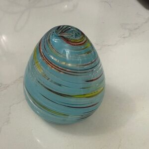 Artisan Blue Swirl Glass Vase